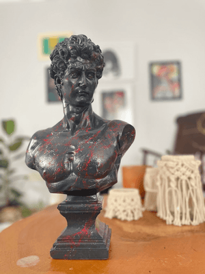 Red Drip David Bust Statue - David Bust Statue for sale