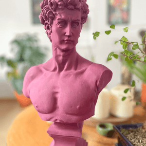 Burgundy David Bust Statue - David Bust Statue For Sale