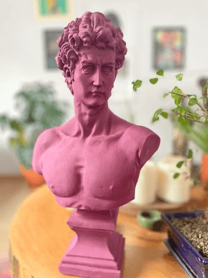 Burgundy David Bust Statue - David Bust Statue For Sale