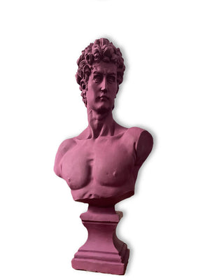 Burgundy David Bust Statue - David Bust Statue For Sale