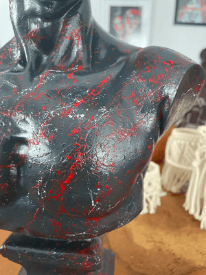 Red Drip David Bust Statue - David Bust Statue for sale