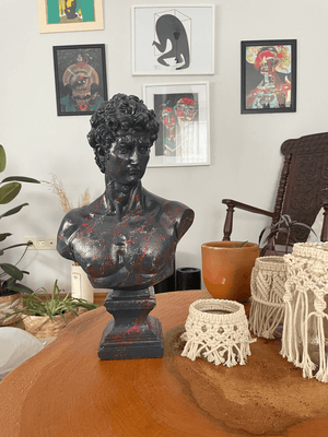 Red Drip David Bust Statue - David Bust Statue for sale
