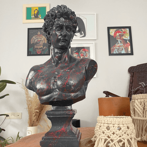 Red Drip David Bust Statue - David Bust Statue for sale