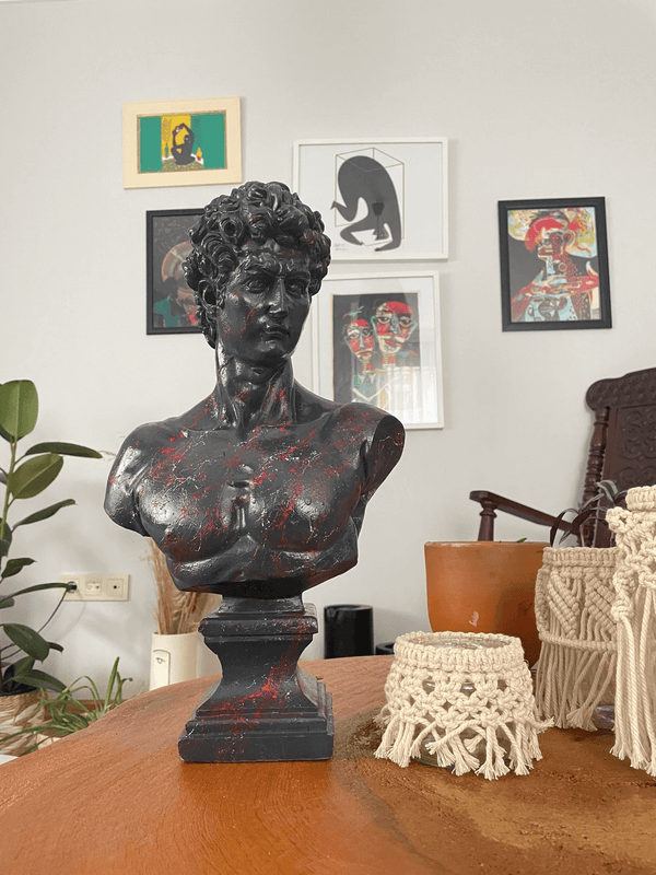 Red Drip David Bust Statue - David Bust Statue for sale