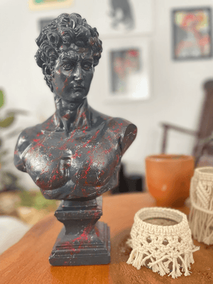 Red Drip David Bust Statue - David Bust Statue for sale