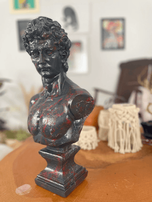 Red Drip David Bust Statue - David Bust Statue for sale