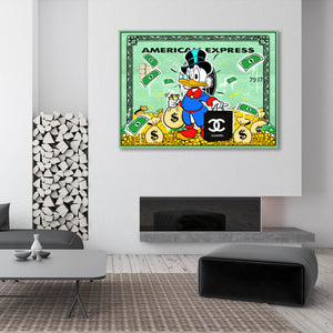 Green Scrooge Mcduck Canvas