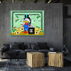Green Scrooge Mcduck Canvas