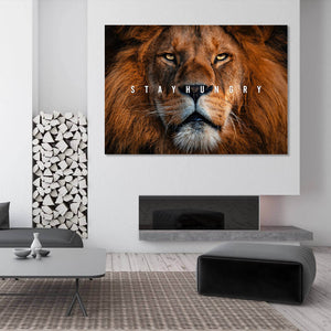 Stay Hungry Lion Canvas - Lion Wall Art