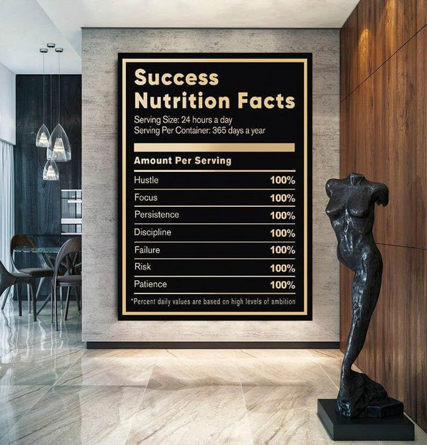 Success Nutrition Facts Motivation Canvas