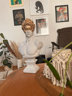Gold White David Bust Statue -  David Bust Statue for sale