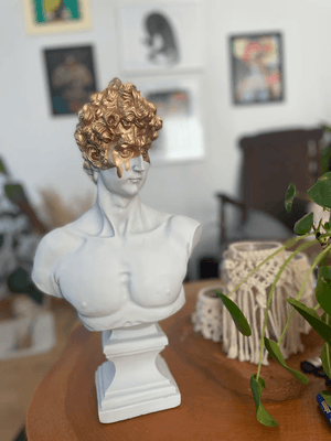 Gold White David Bust Statue -  David Bust Statue for sale