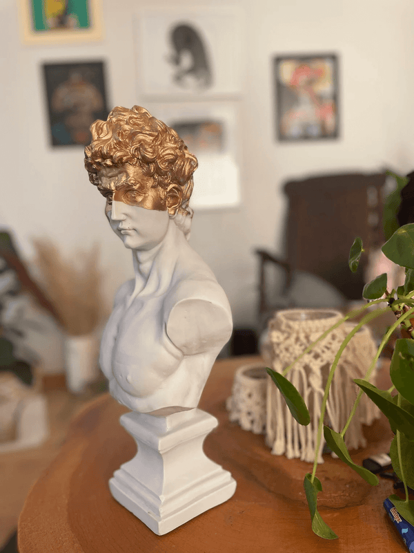 Gold White David Bust Statue -  David Bust Statue for sale