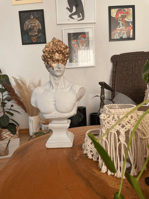 Gold White David Bust Statue -  David Bust Statue for sale
