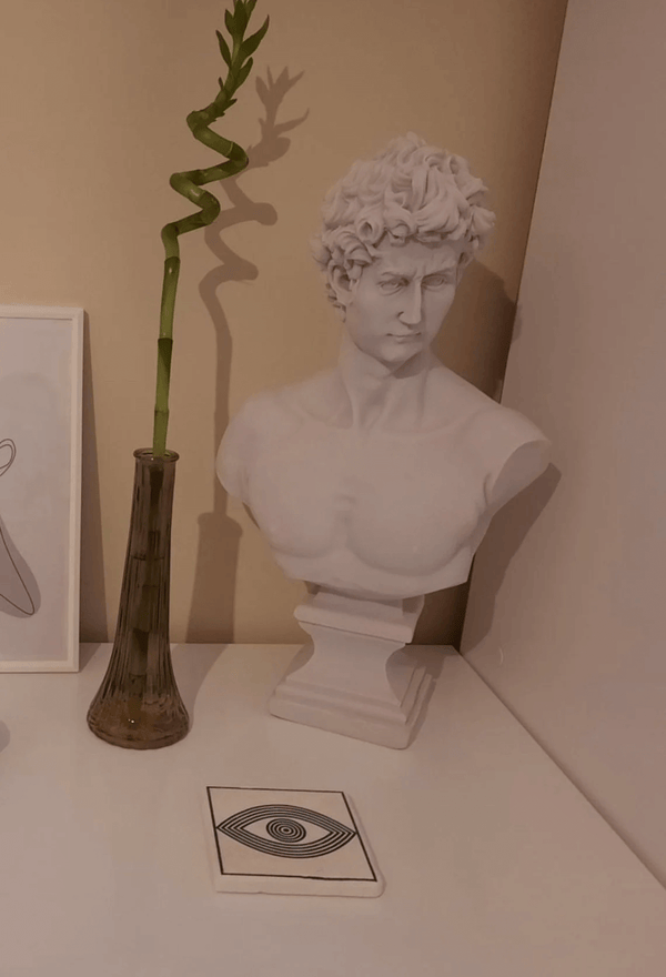 White David Bust Statue - David Bust for Sale