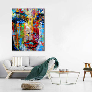 Woman Face Wall Art - Modern Art On Canvas