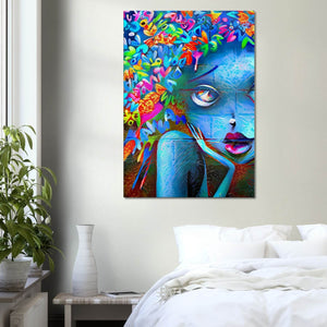 Woman Face Graffiti Art - Street Art on canvas