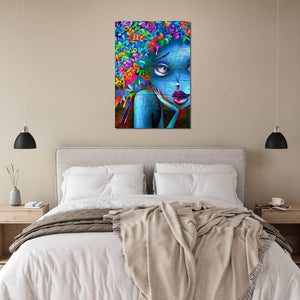 Woman Face Graffiti Art - Street Art on canvas