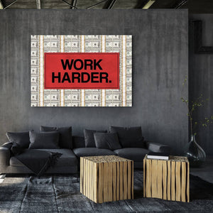 Work Harder Art -motivational wall art