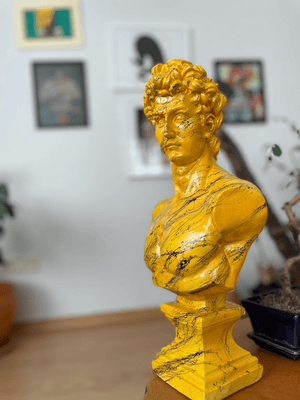 Yellow David Bust Statue - David Bust Statue for sale