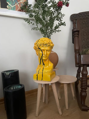 Yellow David Head Sculpture