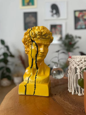 Yellow David Head Sculpture