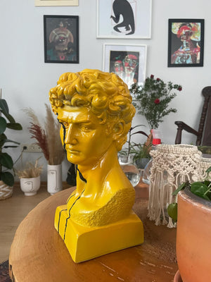 Yellow David Head Sculpture