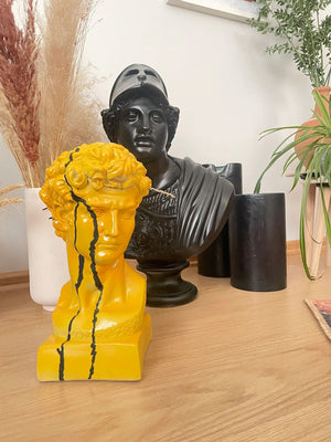 Yellow David Head Sculpture