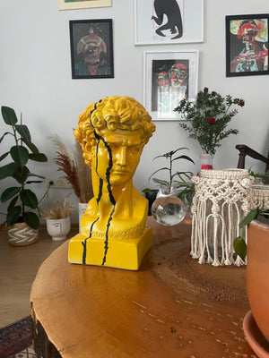 Yellow David Head Sculpture