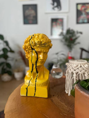 Yellow David Head Sculpture