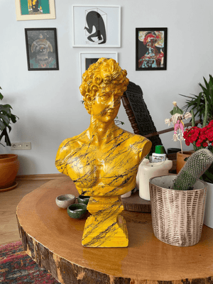 Yellow David Bust Statue - David Bust Statue for sale