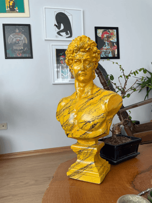 Yellow David Bust Statue - David Bust Statue for sale